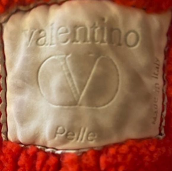 Red Shearling Swing Coat by VALENTINO - Picture 3 of 4